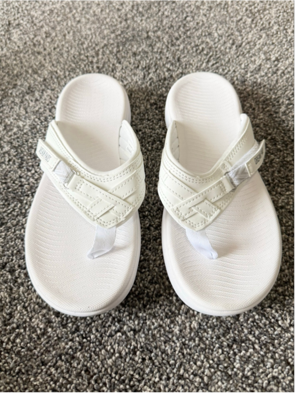 Women's DREAM PAIRS Comfort Flip Flop Sandals White Size 7 - Picture 4 of 13